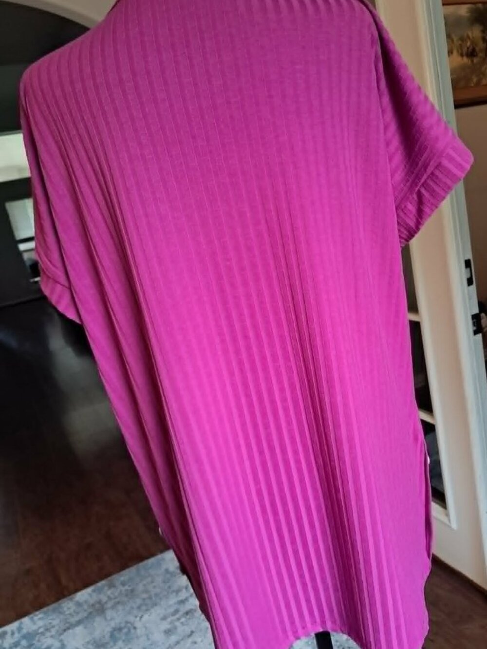 Pink Ribbed Top w/ Side Buttons Size XL - Picture 4 of 8